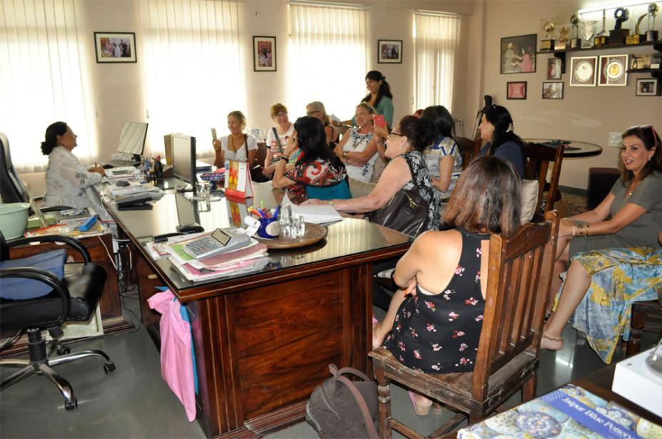 Haya Elfasi Group from Israel visits Neerja Blue Pottery Showroom and Workshop