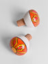 Orange and Yellow with line design wine bottle stoppers (Set of Two).