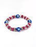 Handmade Stretchable Bracelet With Blue Pottery Beads