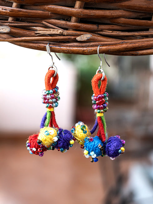Kalbeliya Cotton Bead Earrings