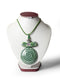 Blue Pottery Pendent Necklace ( Green )