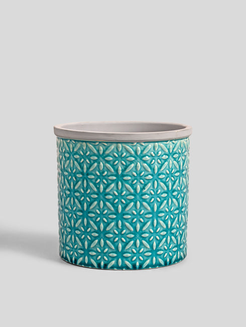 Ceramic Plant Holder Embossed Design