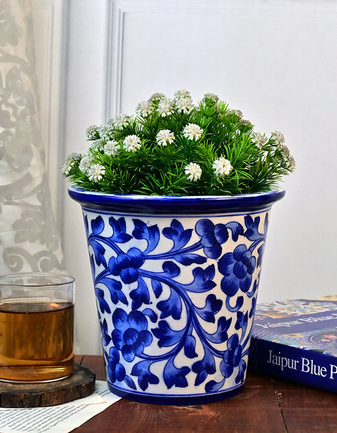 Blue Pottery Handmade Planter