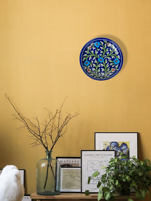 Blue Pottery Hand-Made Wall Plate