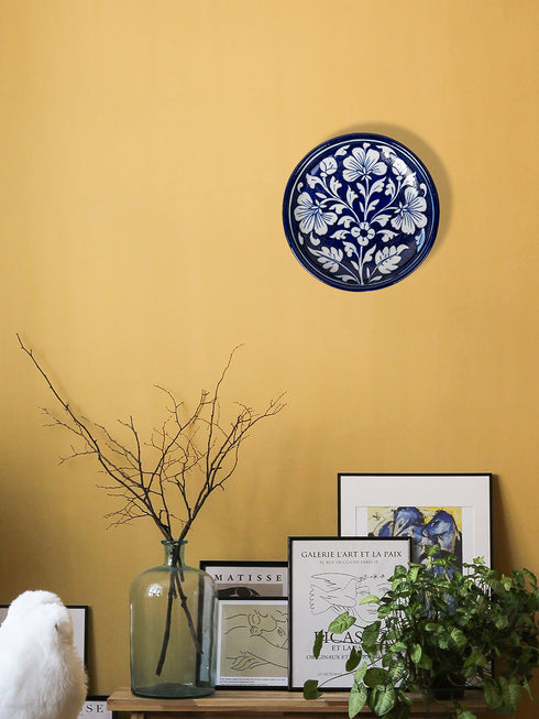 Blue Pottery Hand-Made Wall Plate