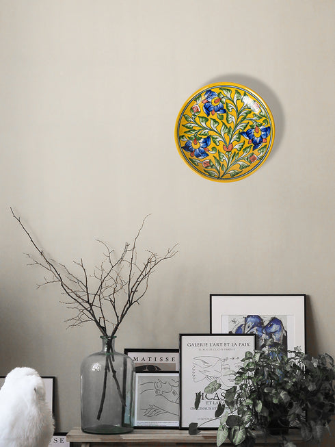 Blue Pottery Hand-Made Wall Plate