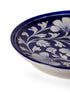 Blue Pottery Decorative Plate in Blue Base & White Florals