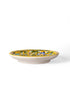 Blue Pottery Decorative Plate in Yellow Base & Multi Flowers