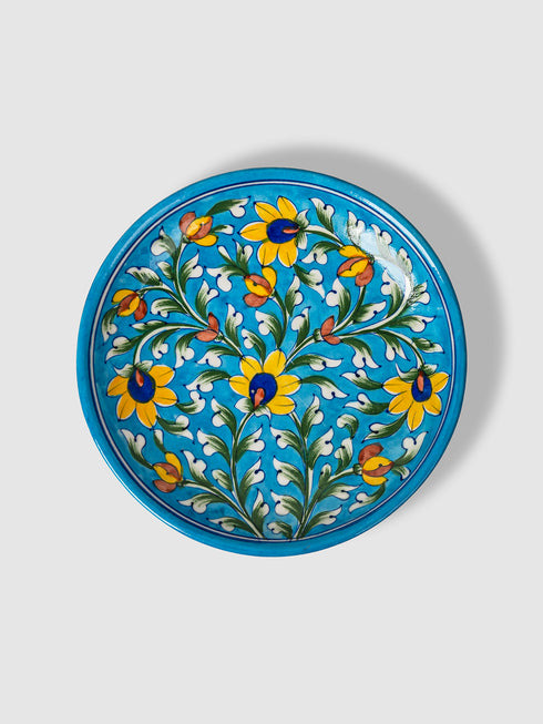 Blue Pottery Decorative Handmade Wall Plate