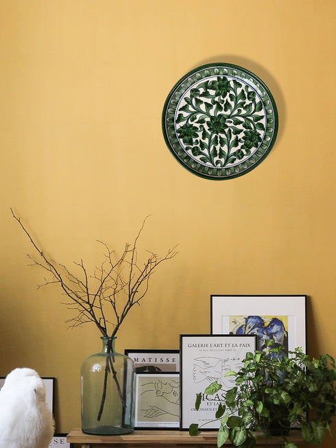 Blue Pottery Decorative Handmade Wall Plate