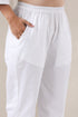 Pop White Top Pant Set With String Effect
