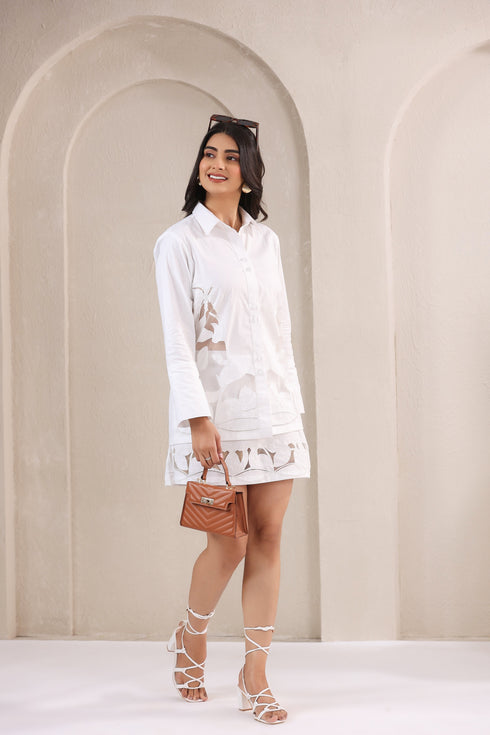 Stunning Poplin Shirt & Skirt Set