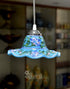 Set of 3 Blue Pottery Hanging Lamps (Turquoise, Yellow, Blue)