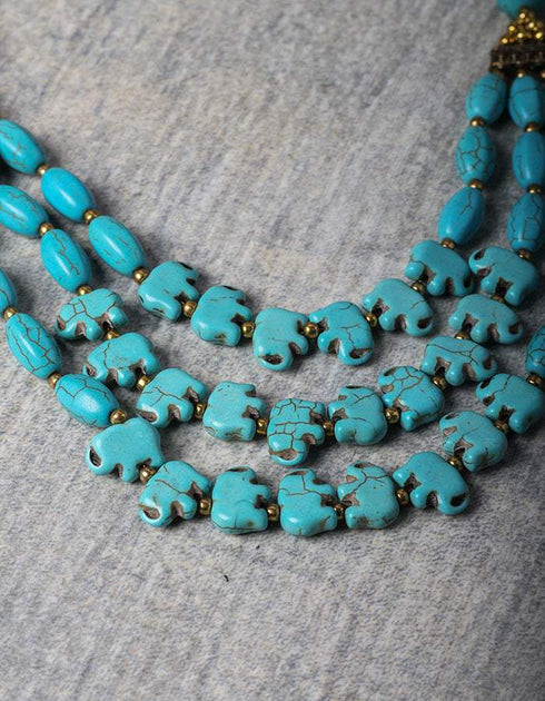Turquoise Drop Bead Statement Necklace