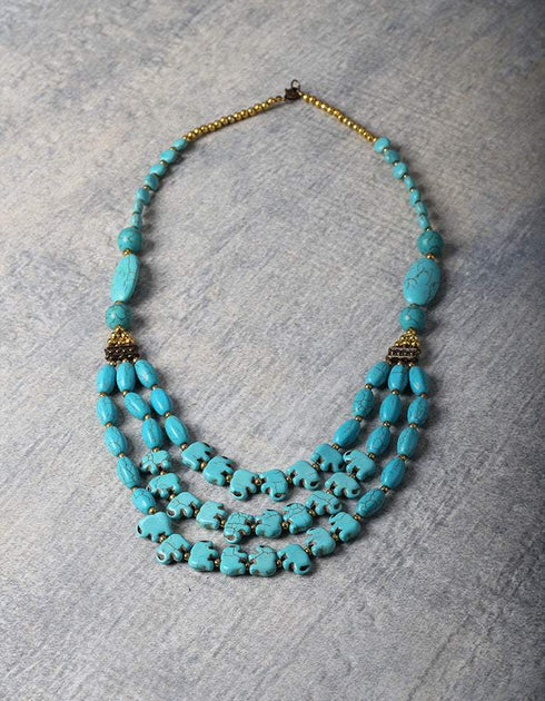 Turquoise Drop Bead Statement Necklace