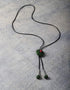 Green Round Pendant Tassel Long Necklace