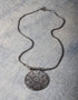 Round Pendant White Metal Chain Necklace