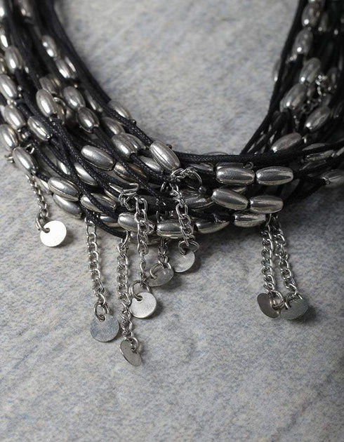 Handmade multi strand Black thread Necklace