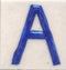 Blue A alphabet white tile (2x2)