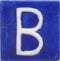 White B alphabet blue tile (2x2)