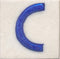 Blue C alphabet white tile (2x2)