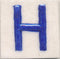 Blue H alphabet white tile (2x2)