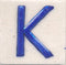 Blue K alphabet white tile (2x2)
