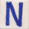 Blue N alphabet white tile (2x2)