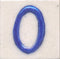 Blue O alphabet white tile (2x2)