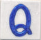 Blue Q alphabet white tile (2x2)