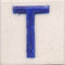 Blue T alphabet white tile (2x2)