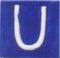 White U alphabet blue tile (2x2)