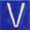 White V alphabet blue tile (2x2)