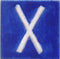 White X alphabet blue tile (2x2)