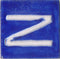 White Z alphabet blue tile (2x2)