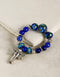 Blue Pottery Beads Stretchable Bracelet (Blue)
