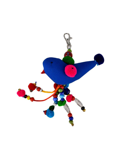 Kalbeliya Bird with Bead Bagcharm