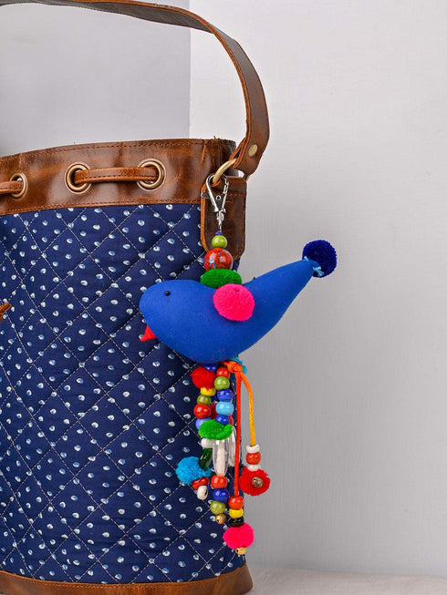 Kalbeliya Bird with Bead Bagcharm