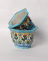 Blue Pottery Handmade Hexagonal Planter Set of 2 Pieces