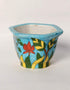 Blue Pottery Handmade Hexagonal Planter Set of 2 Pieces
