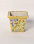 Blue Pottery Handmade Planter 4 Inches - Yellow Base With Blue Colours