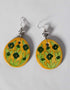 Blue Pottery Reversible Style Five Pendant Neckalce With Earring - Green With Yellow (Two in One)