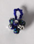 Blue Pottery 3 Bead Side Necklace With Earring, Ring And Bracelet - Blue