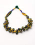 Blue Pottery Knot Necklace With Ring - Yellow And Blue