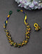 Blue Pottery Knot Necklace With Ring - Yellow And Blue