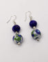 Blue Pottery Necklace - White & Blue With Earring