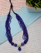 Blue Pottery Handmade Short Necklace With Bead Pendant - Blue Colour