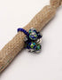 Blue Pottery Handmade Knot Necklace With Ring - Blue Colour With Turquoise Flower