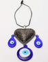 Neerja Handmade Blue Pottery Evil Eye Hanging With Set Of Three Evil Eye Bracelets