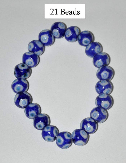 Neerja Handmade Blue Pottery Evil Eye Hanging With Set Of Three Evil Eye Bracelets